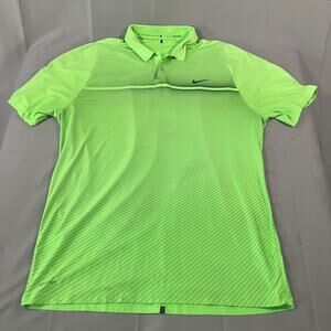 Nike Tiger Woods Polo Shirt Men’s Extra Large Neon Green Dri-FIT Golf Athletic